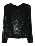P.A.R.O.S.H. Sequin-Embellished Blouse — Black