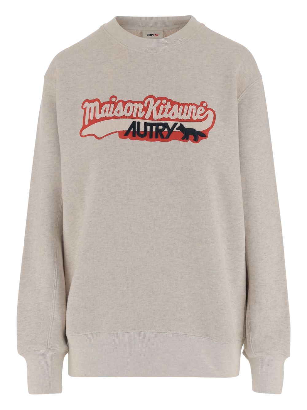 Autry X MAISON KITSUNE Logo Appliqué Cotton Sweatshirt — grey