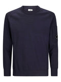 C.P. Company Logo Wool Crewneck Sweater — Dark Blue