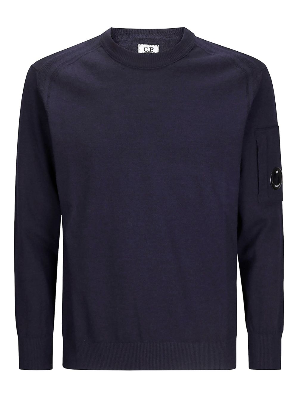 C.P. Company Logo Wool Crewneck Sweater — Dark Blue