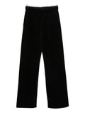Golden Goose Cotton Velvet Wide-Leg Trousers — Black