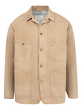 Maison Margiela Herringbone-Weave Cotton Jacket — Beige