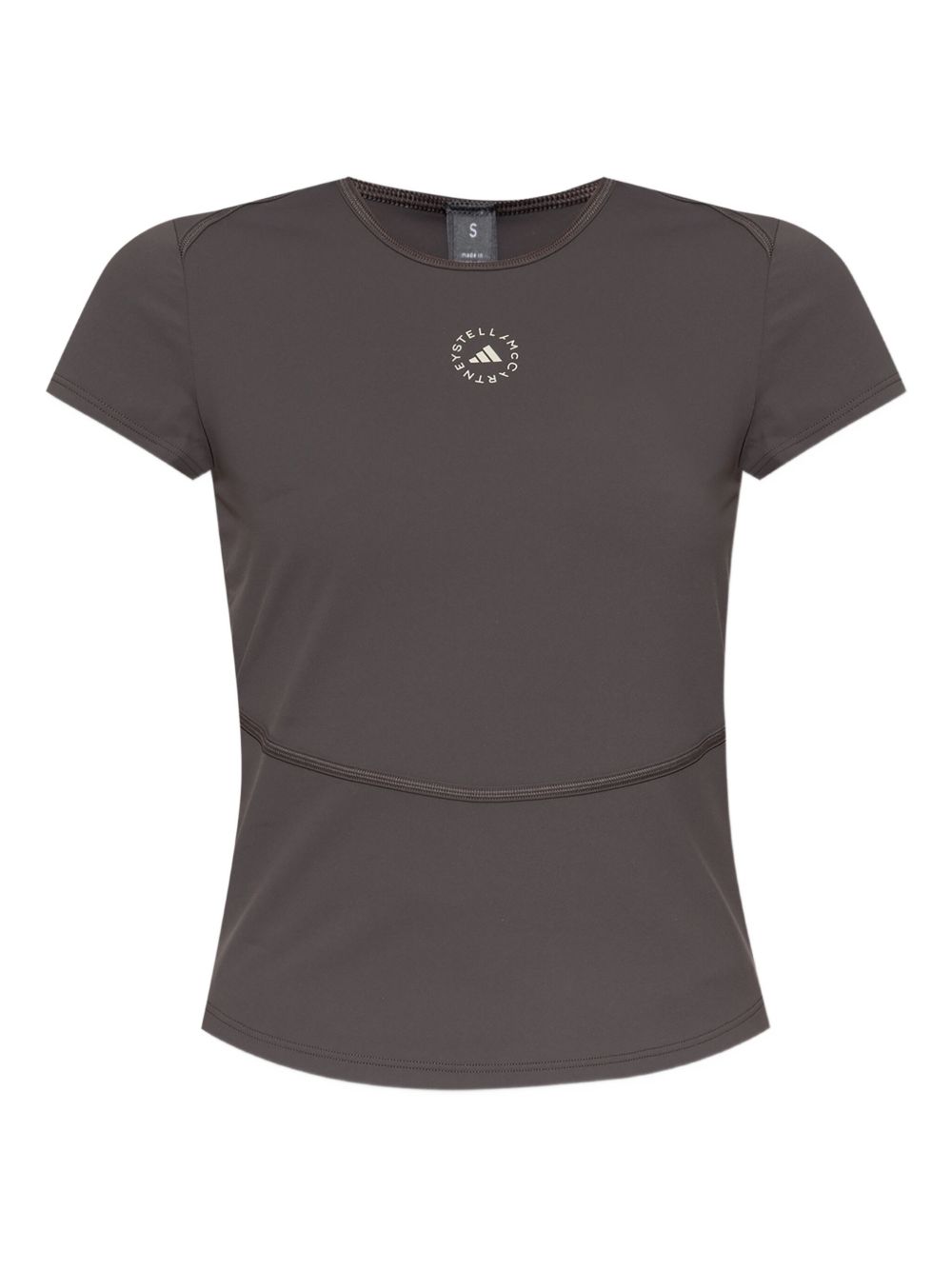 Adidas By Stella McCartney Logo Crew Neck T-shirt — Taupe
