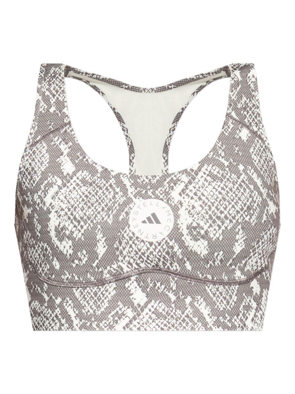 Adidas By Stella McCartney Snake-Print Sports Bra — grey
