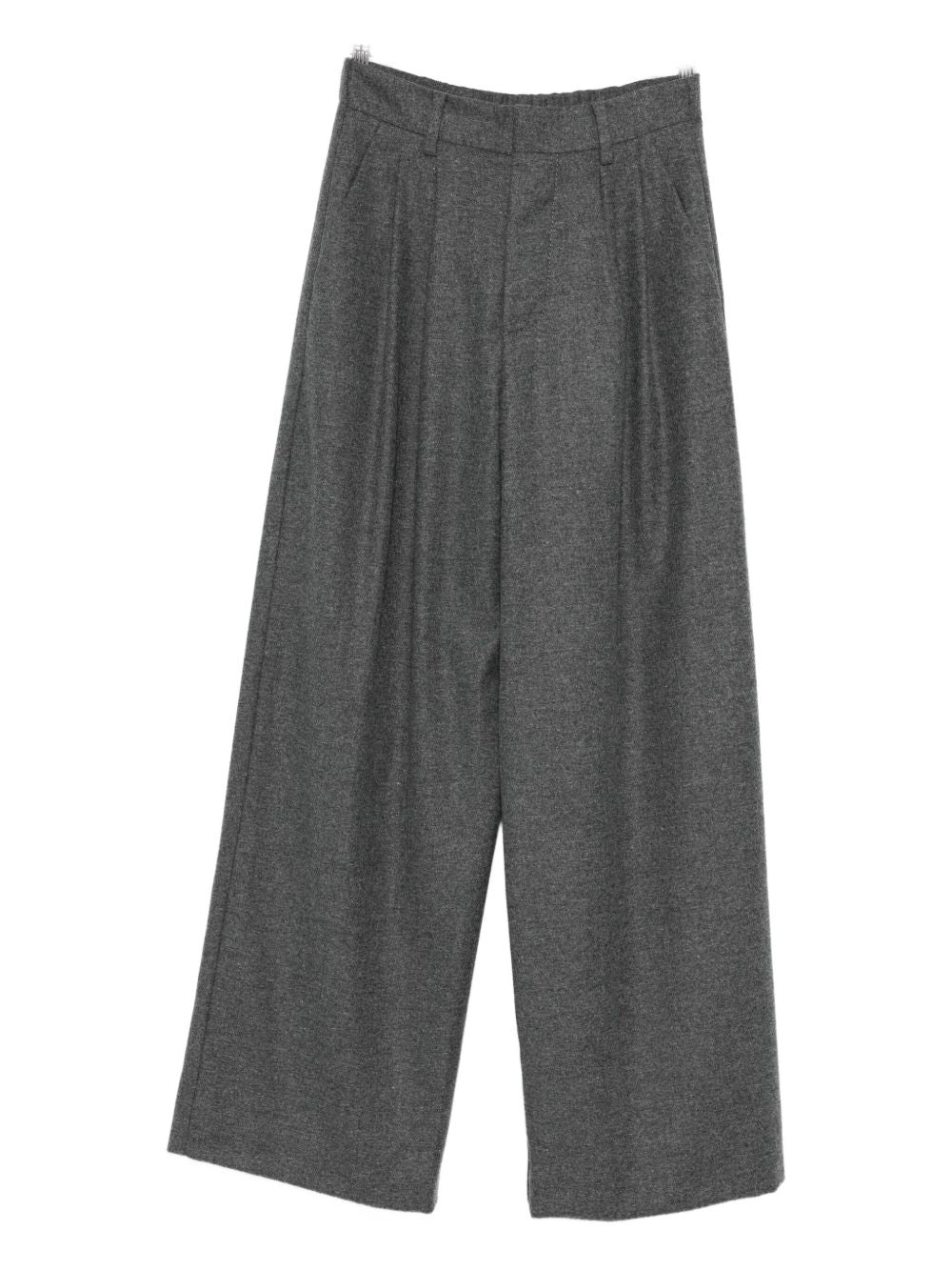 SUSANNE BOMMER Pleated Wide-Leg Trousers — Grey