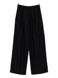 SUSANNE BOMMER Silk Blend Pleated-Front Trousers — Black