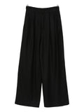 SUSANNE BOMMER Cotton Blend Pleated Trousers — Black