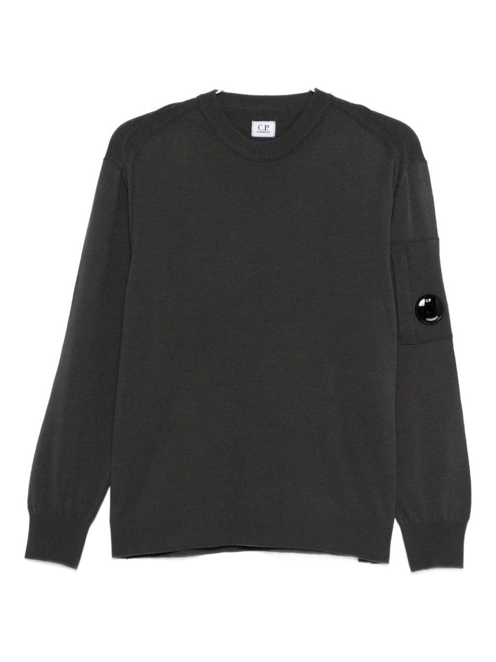 C.P. Company Logo Wool Crewneck Sweater — Black
