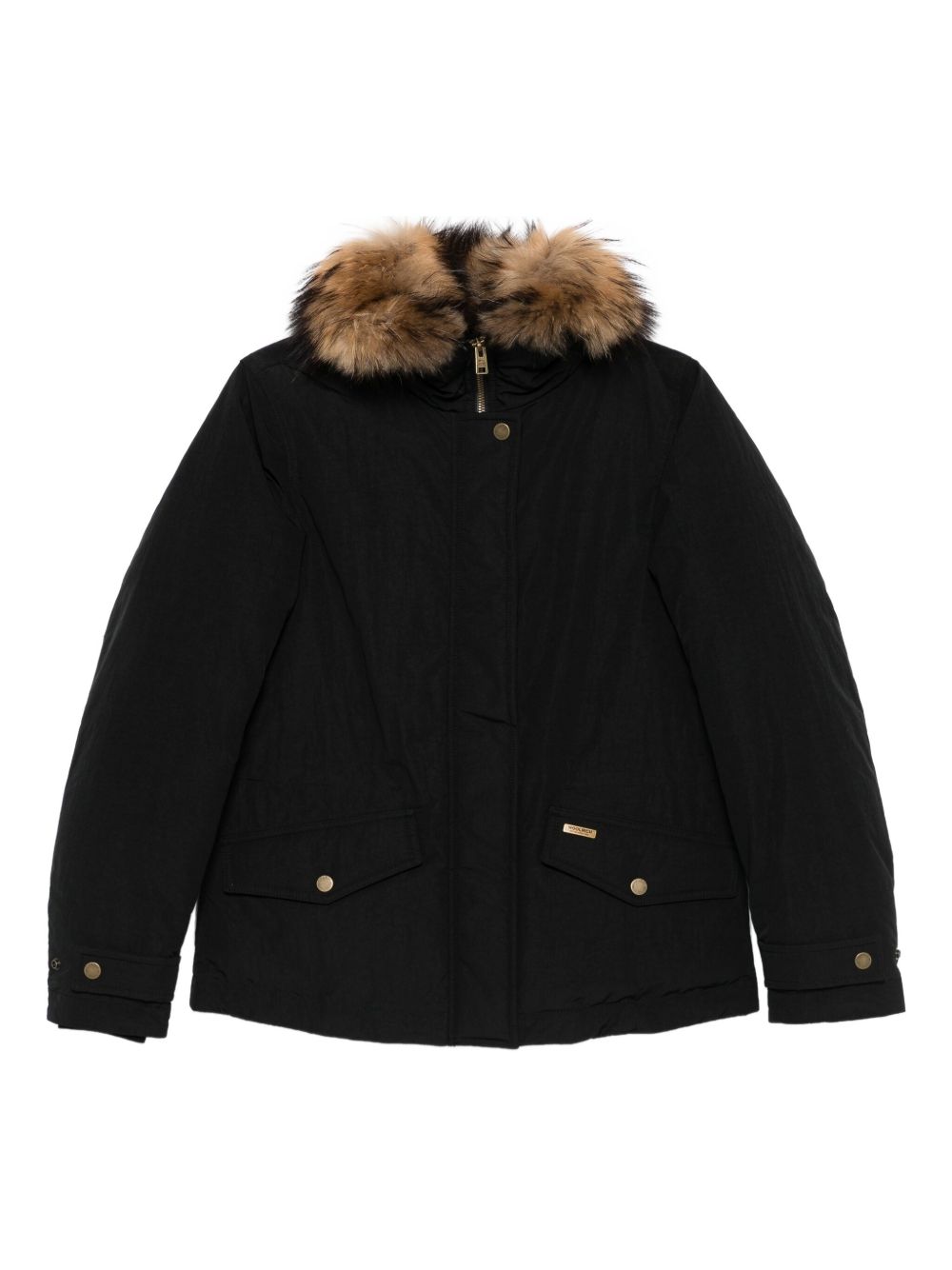 Woolrich Fur-Trimmed Down Jacket — Black