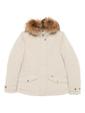 Woolrich Fur-Trimmed Hood Down Jacket — Beige