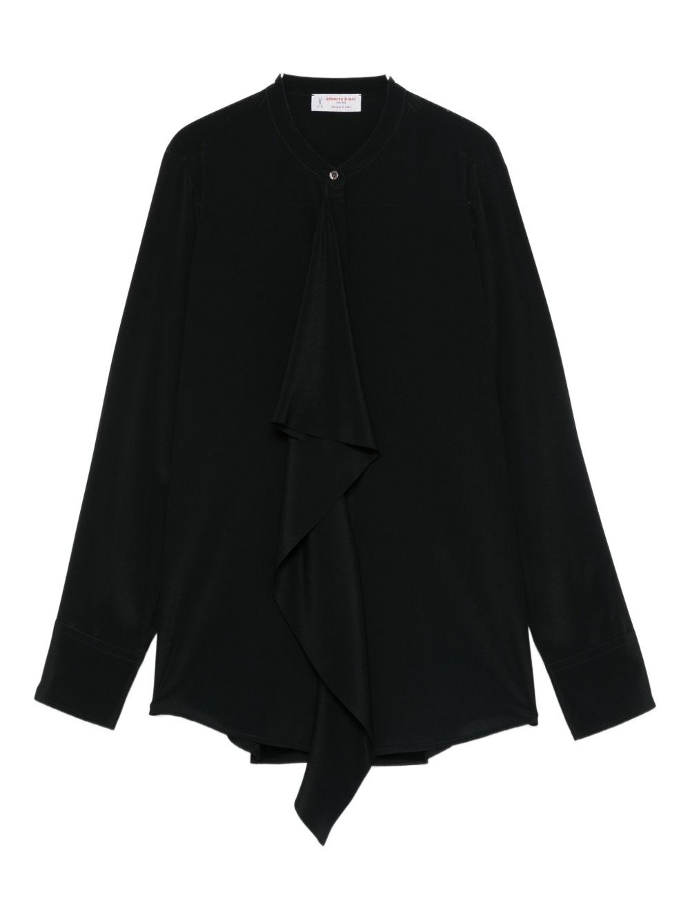 Alberto Biani Ruffled Silk Shirt — Black