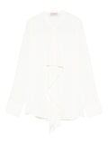 Alberto Biani Ruffled Silk Shirt — White