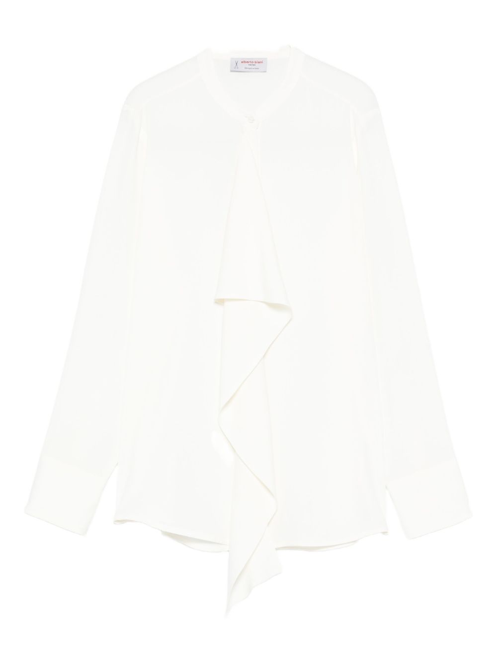 Alberto Biani Ruffled Silk Shirt — White