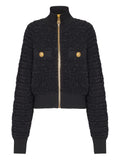 Balmain Tweed Zip Jacket — Black