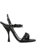 Dolce & Gabbana Embroidered Satin Heel — Black