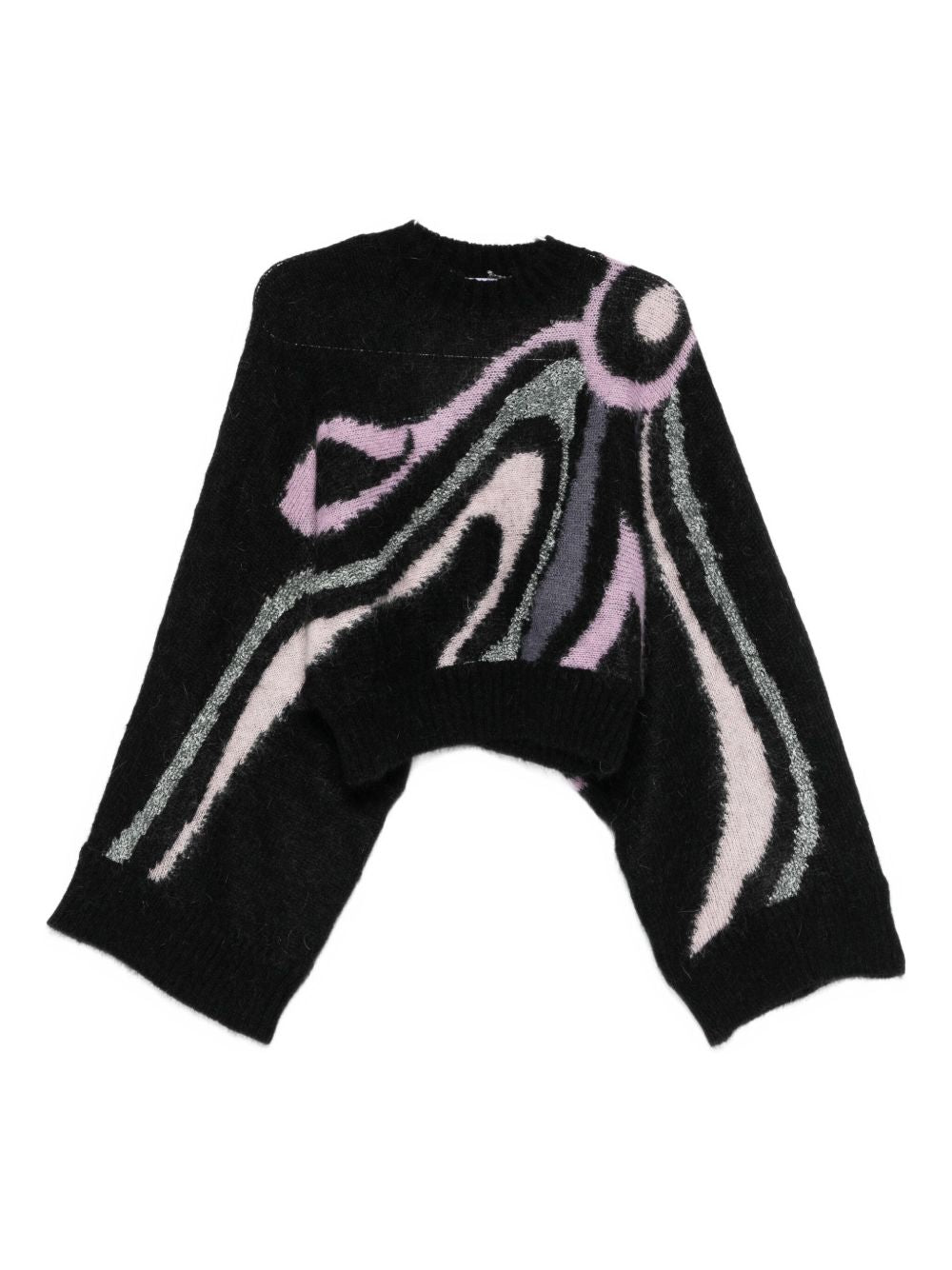 Pucci Graphic-Print Wool Sweater — Black