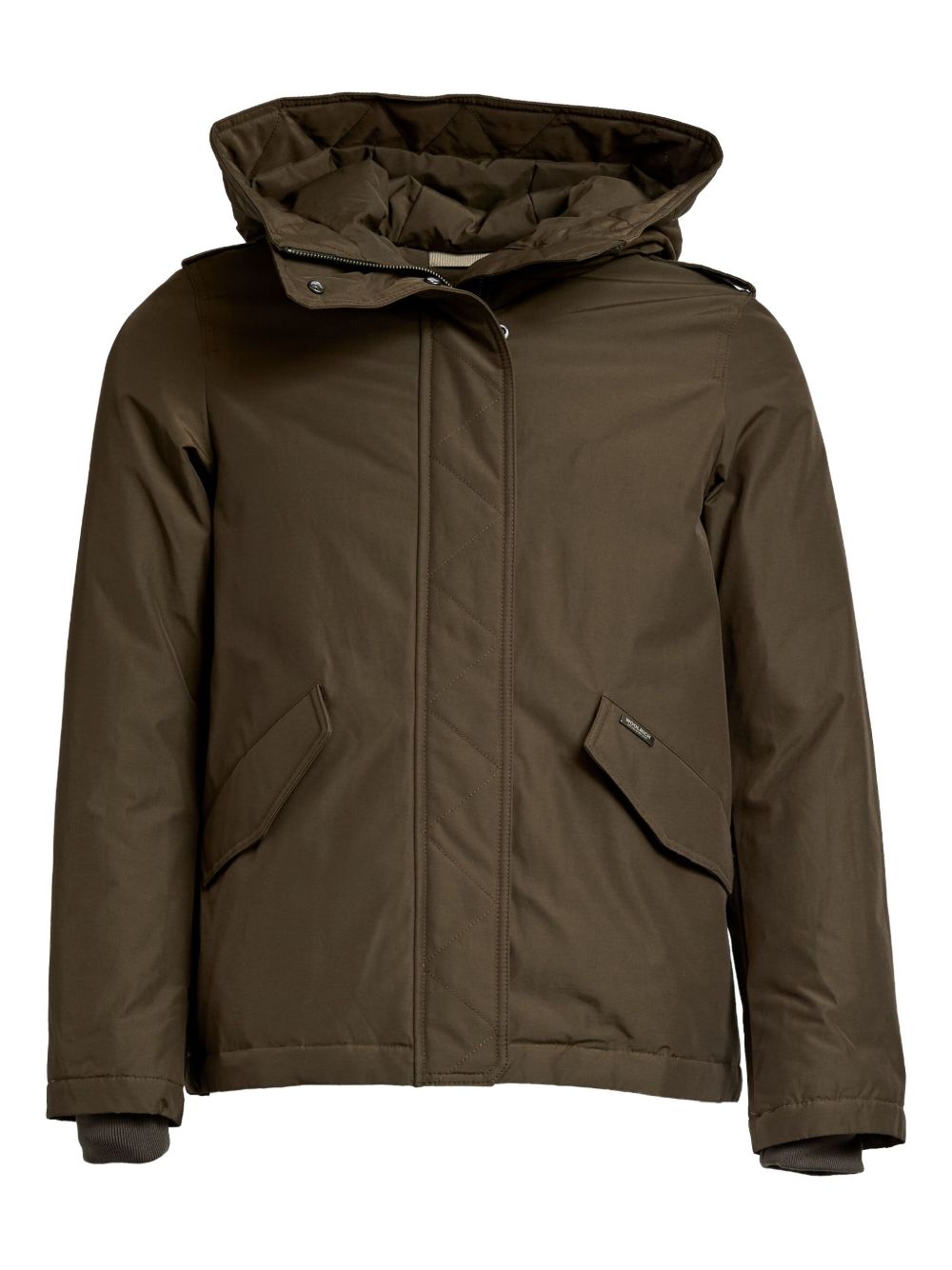 Woolrich Hooded Quilted Blouson Jacket — Olive