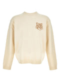 Maison Kitsuné Fox Head Intarsia Sweater — Cream