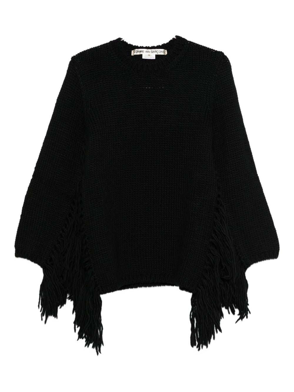 Comme Des Garcons Fringed Wool Sweater — Black