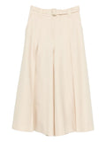 Zimmermann Belted Wide-Leg Wool Blend Trousers — Cream