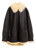 Acne Studios Leather Shearling Coat — Black