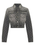 Marine Serre Moon-Pattern Denim Jacket — Grey