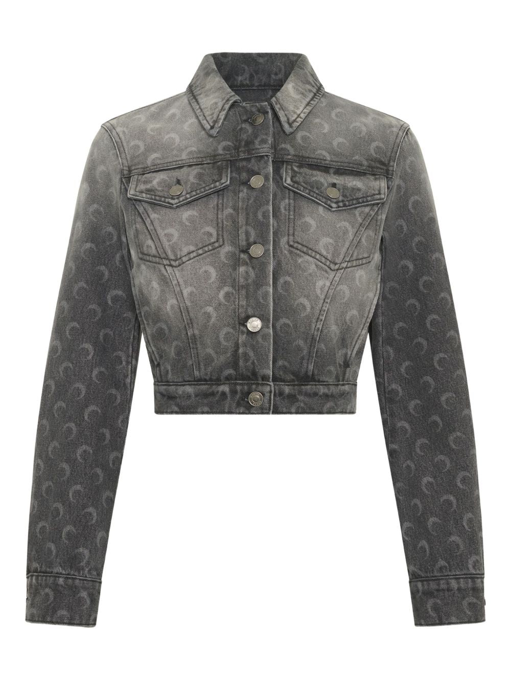 Marine Serre Moon-Pattern Denim Jacket — Grey