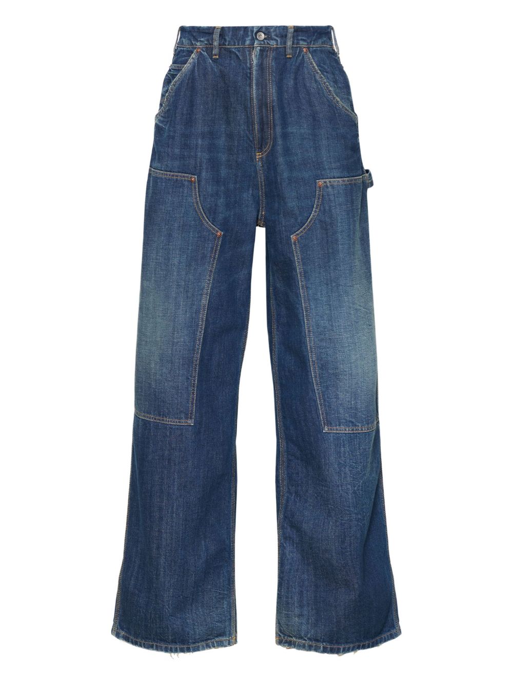 Maison Margiela Wide-Leg Cargo Denim Jeans — Blue