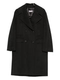 Alberto Biani Wool Double-Breasted Coat — Black