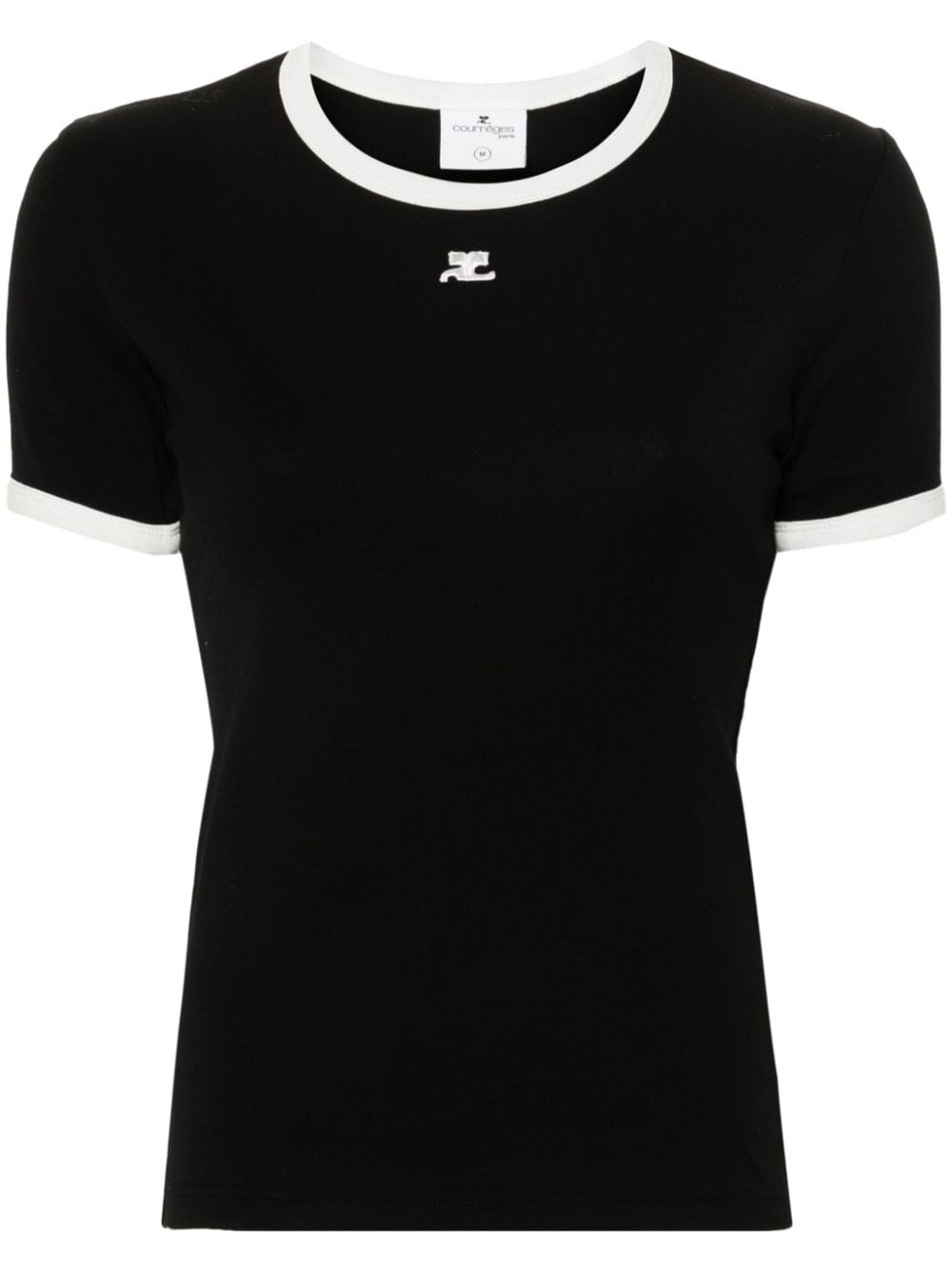 Courreges Pre Logo Cotton Jersey T-Shirt — Black