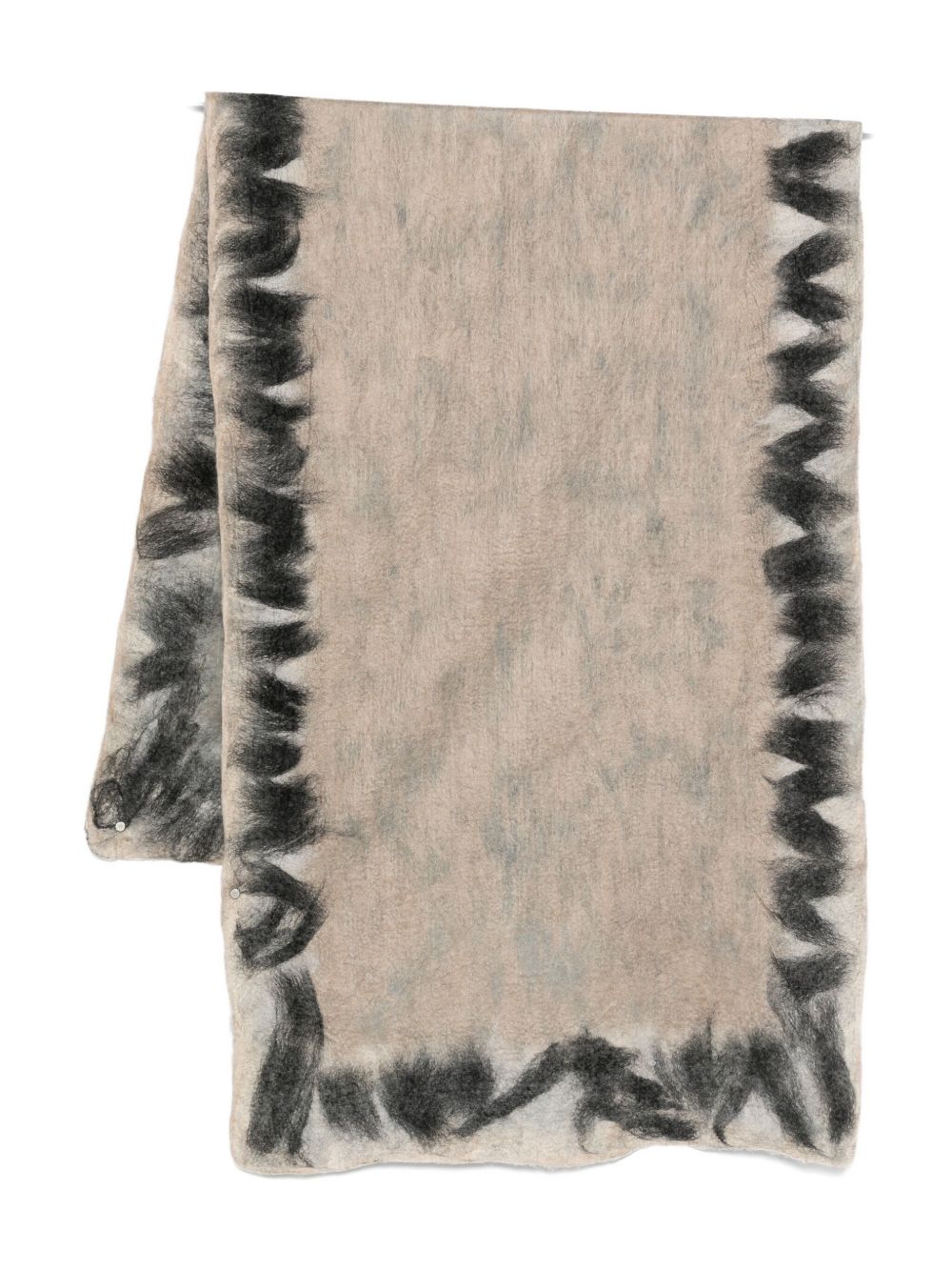 SILVANA MANETTI Jagged-Edge Cashmere Silk Blend Scarf — Grey