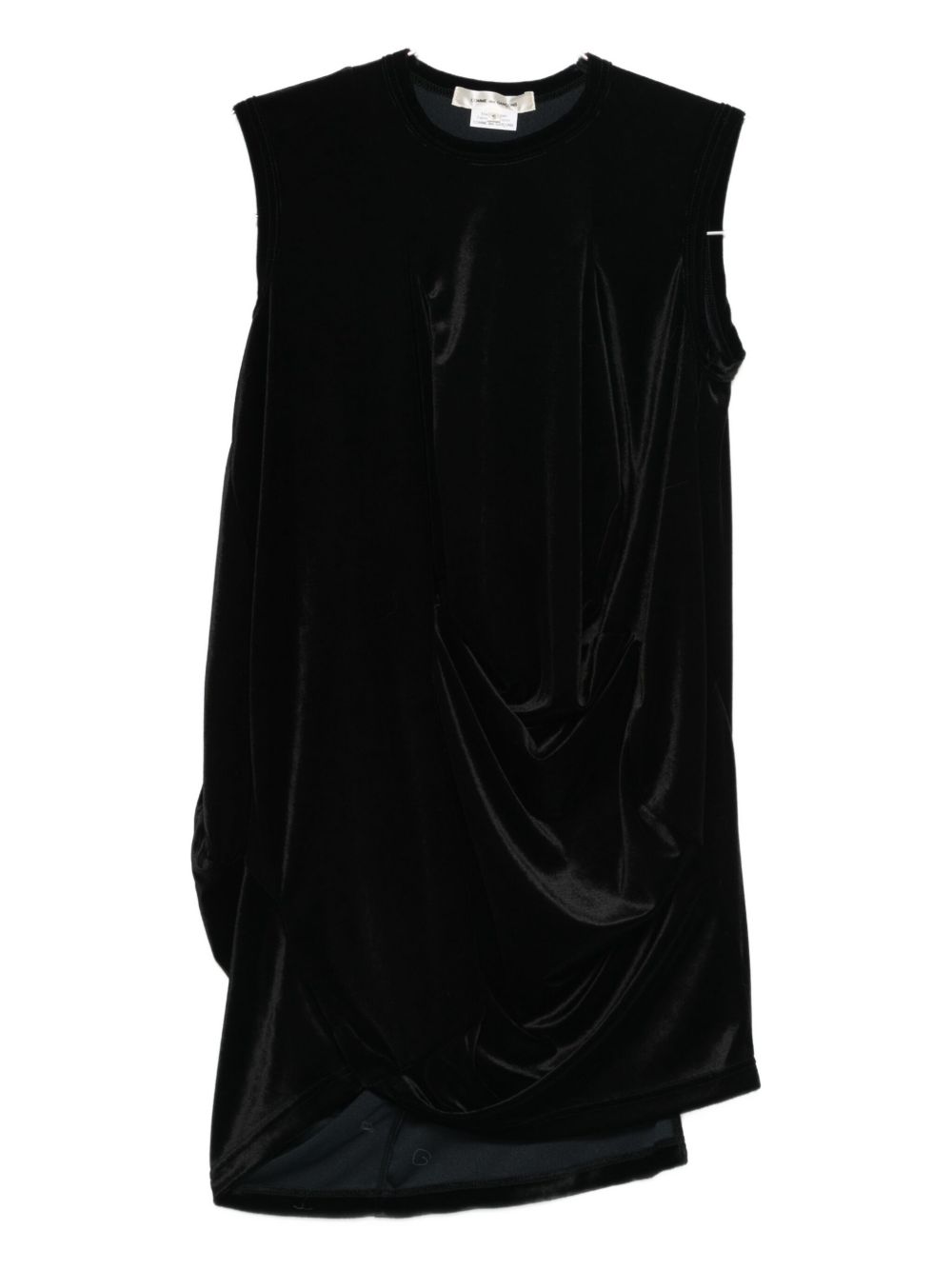 Comme Des Garcons Draped Asymmetric Tank Top — Black