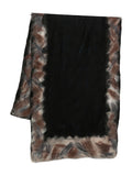 SILVANA MANETTI Cashmere-Silk Blend with Jagged Edges Scarf — Black