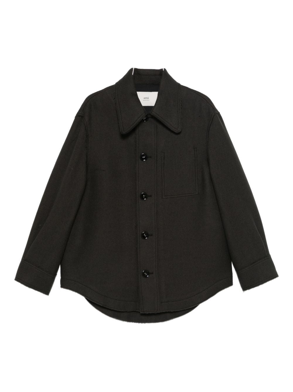 Ami Paris Wool Overshirt Jacket — Black