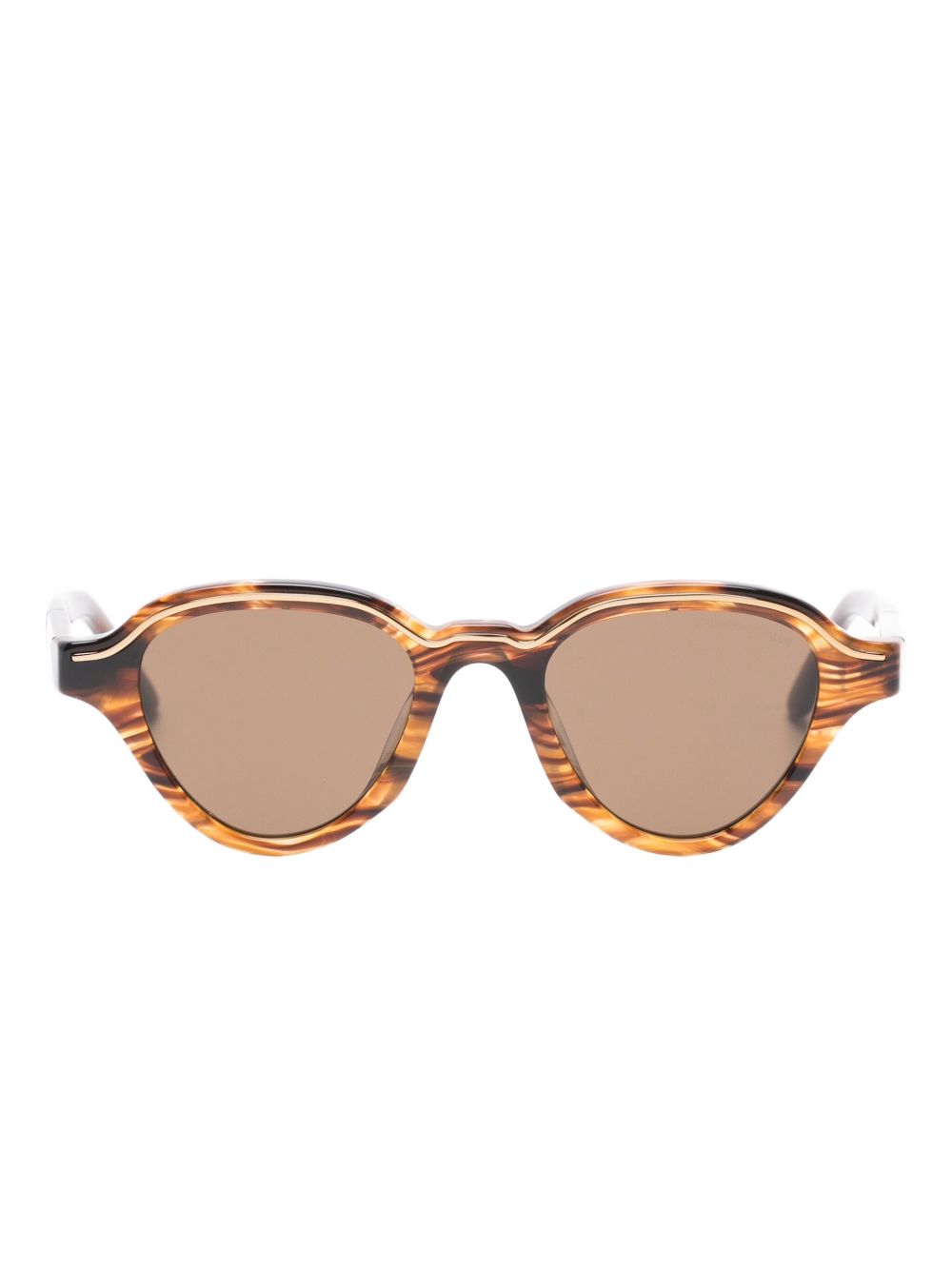 Emporio Armani Tortoiseshell Geometric Sunglasses — Tortoiseshell