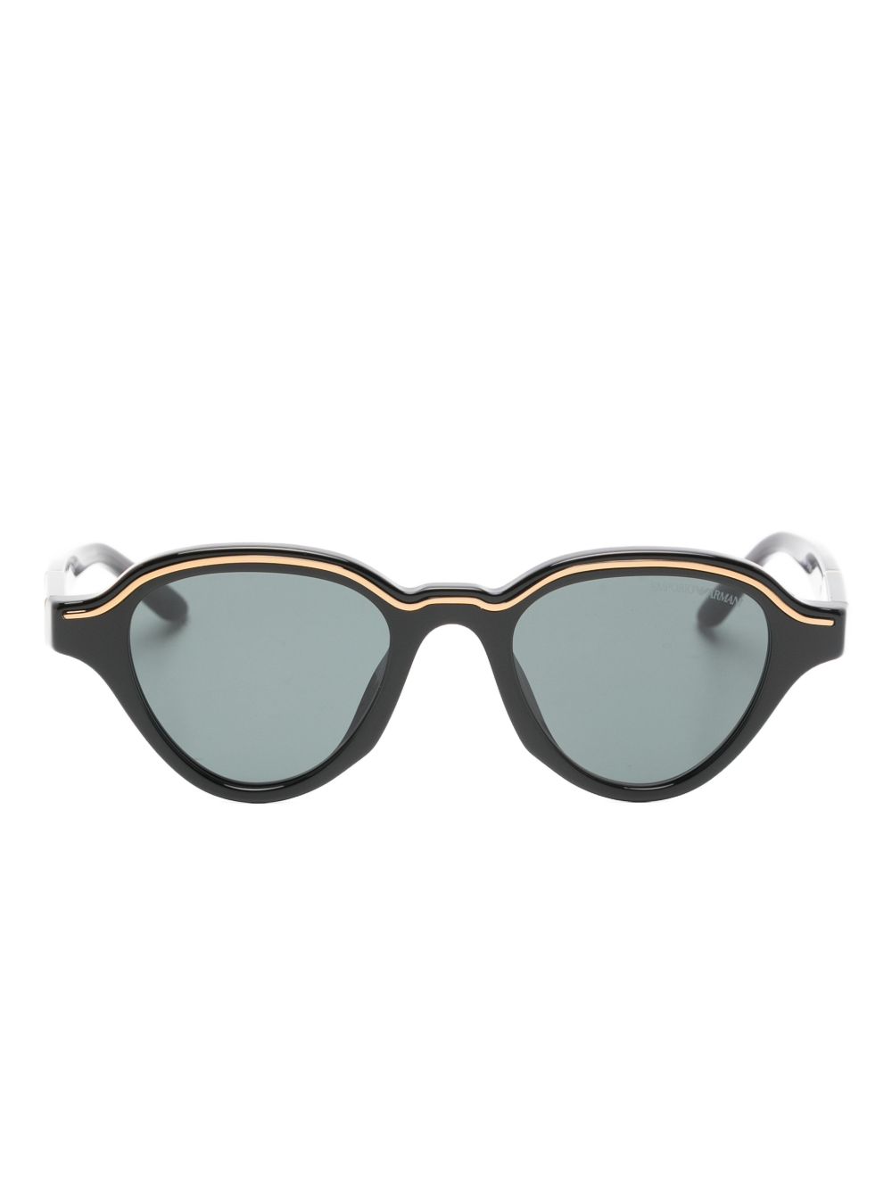 Emporio Armani Geometric Frame Sunglasses — Black