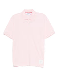 Thom Browne Cotton Piqué Polo Shirt — Pink
