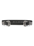 Golden Goose Double Silver Buckle Belt — Black