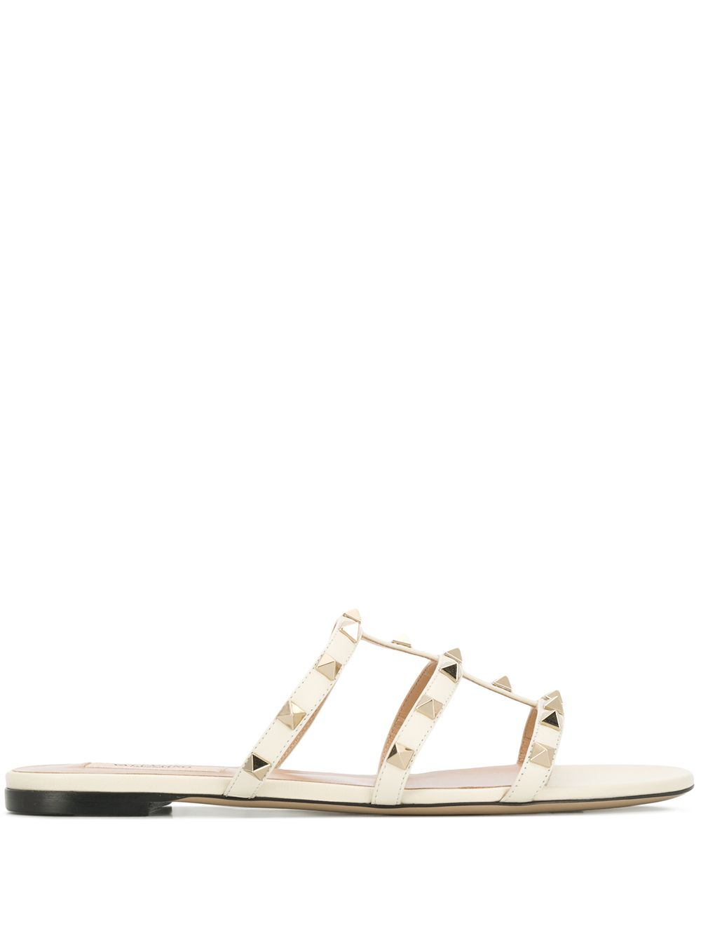 Valentino Garavani Rockstud Slide Sandal — Ivory