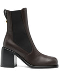 Sergio Rossi Block Heel Chelsea Boots — brown