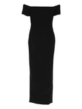 Solace London Off-Shoulder Maxi Dress — Black