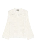 Fabiana Filippi Open-Knit Wool Blend Sweater — Cream