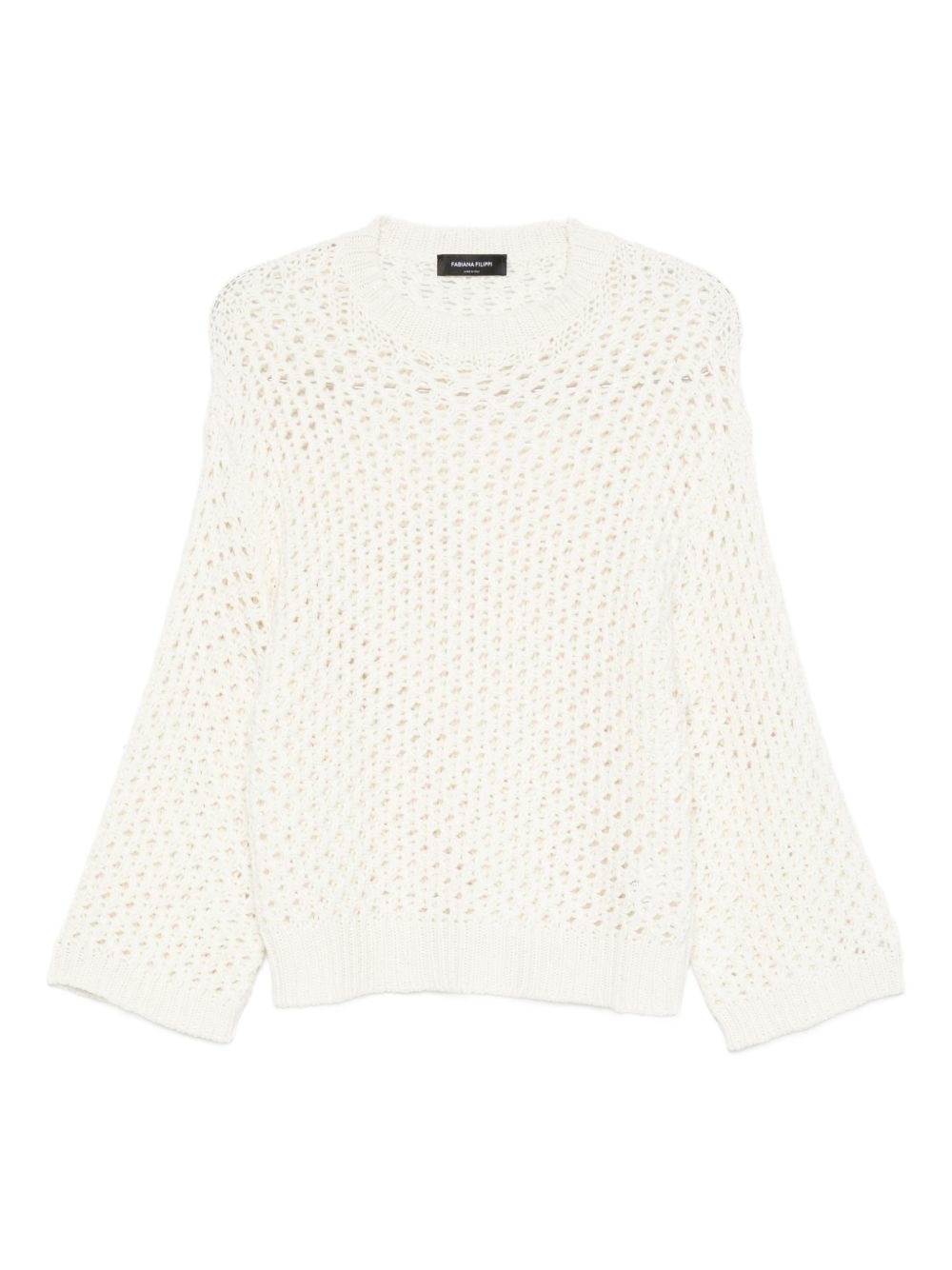 Fabiana Filippi Open-Knit Wool Blend Sweater — Cream