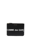 Comme Des Garcons Logo Leather Pouch — Black