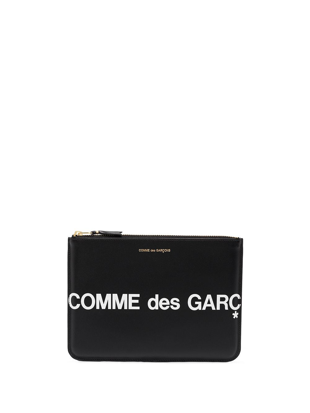 Comme Des Garcons Logo Leather Pouch — Black