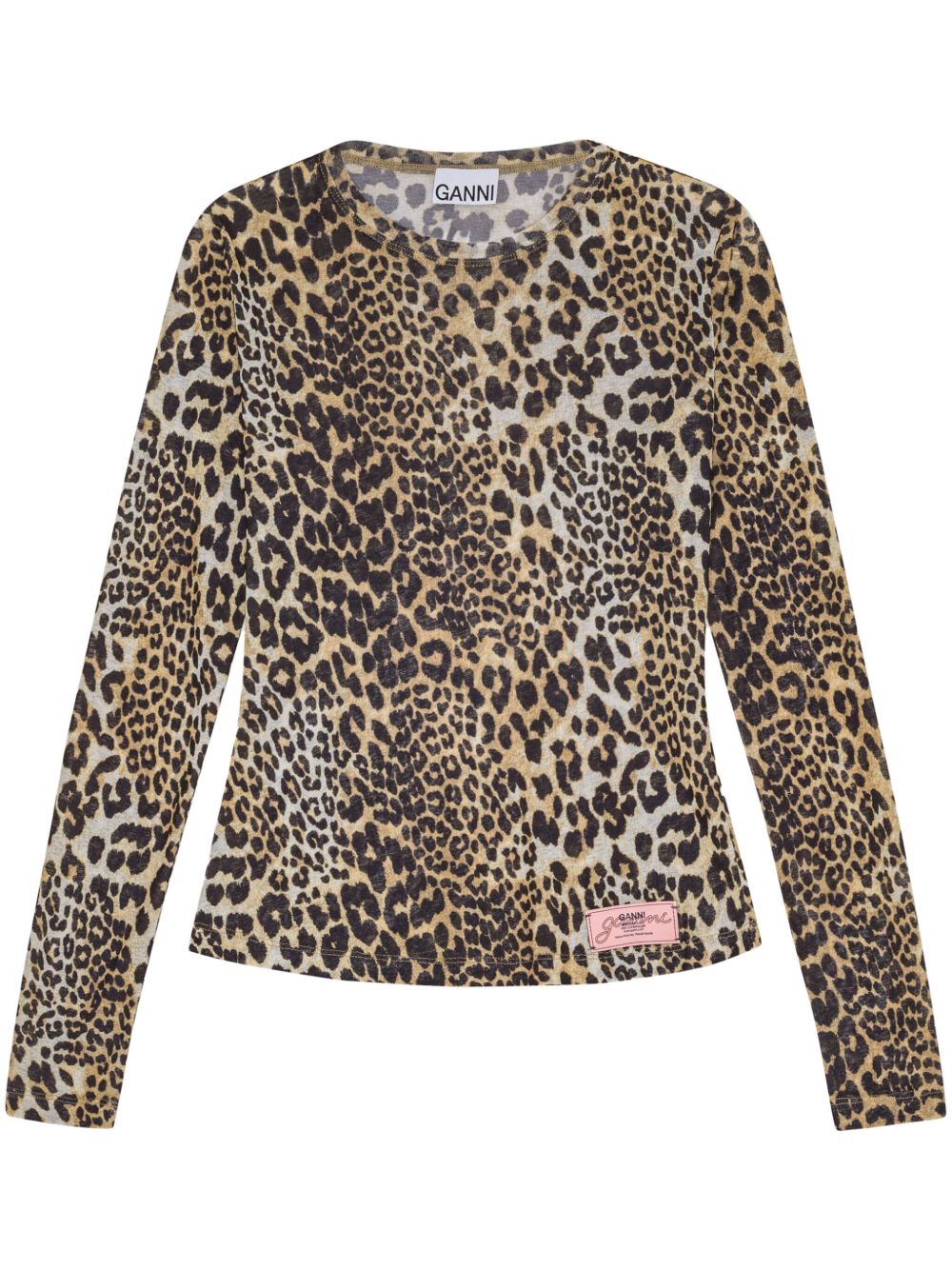 Ganni Leopard-Print T-shirt — Leopard