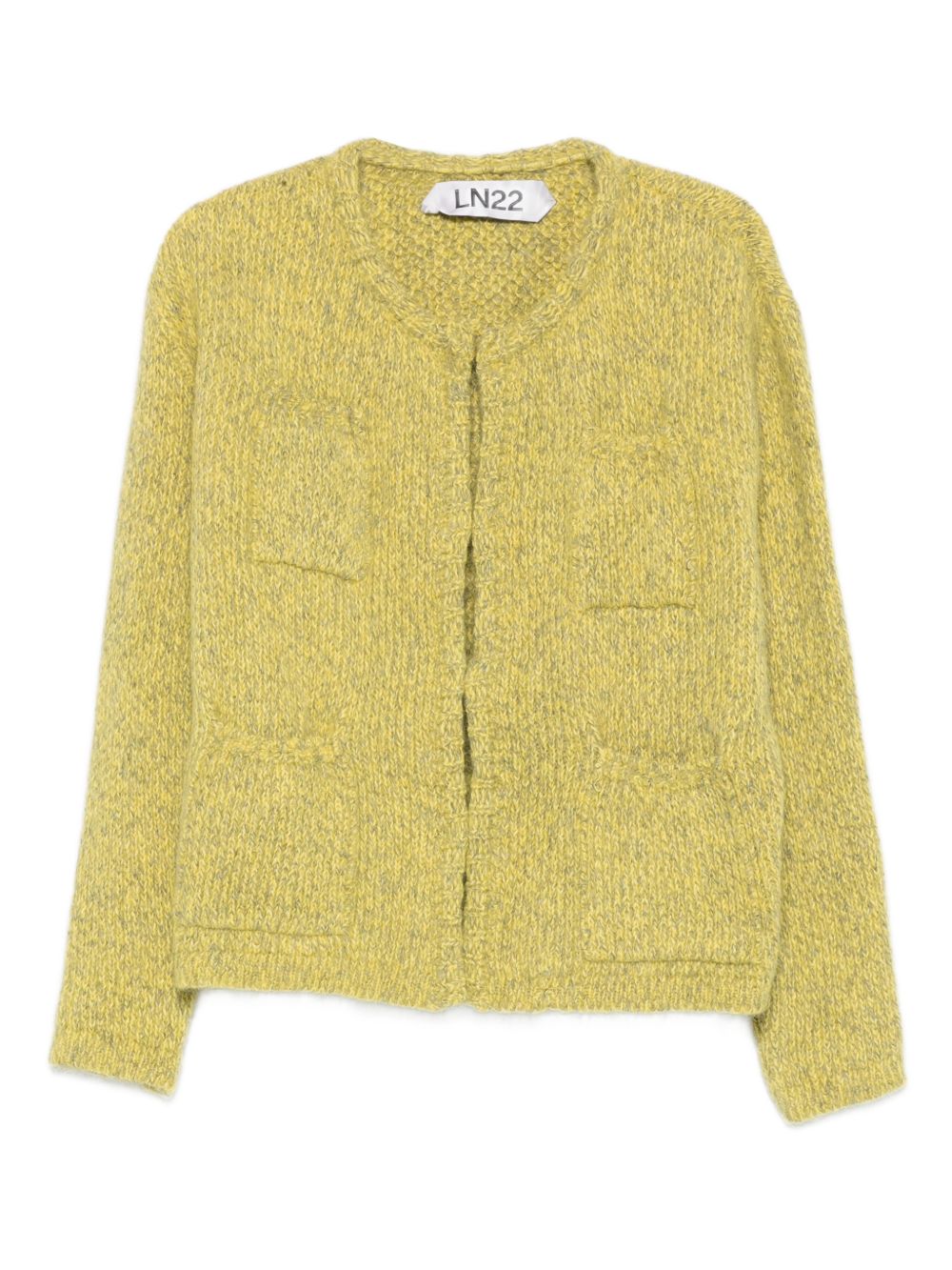LN22 Knit Open-Front Cardigan — Yellow
