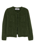LN22 Knit Button-Front Cardigan — Green
