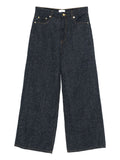 Ganni Textured Denim Jeans — Navy