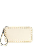 Valentino Garavani Rockstud Clutch — cream